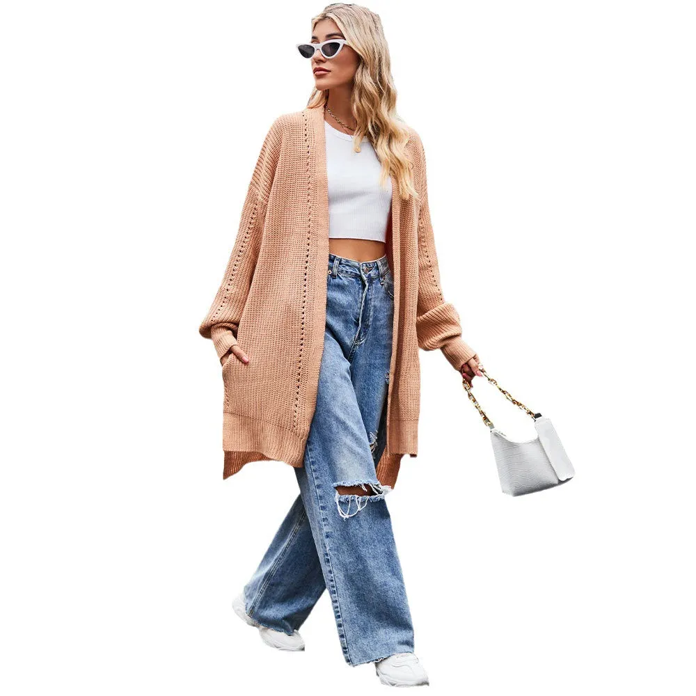 Flytonn-Fall Outfits Women Outwear Streetwear -women's outerwear women's coat New Women's Solid Color Loose Knitted Coat