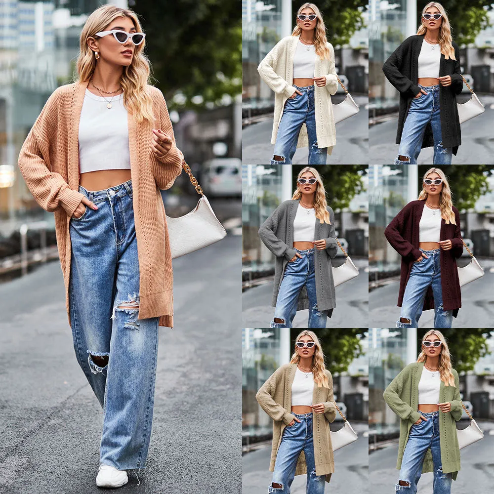 Flytonn-Fall Outfits Women Outwear Streetwear -women's outerwear women's coat New Women's Solid Color Loose Knitted Coat