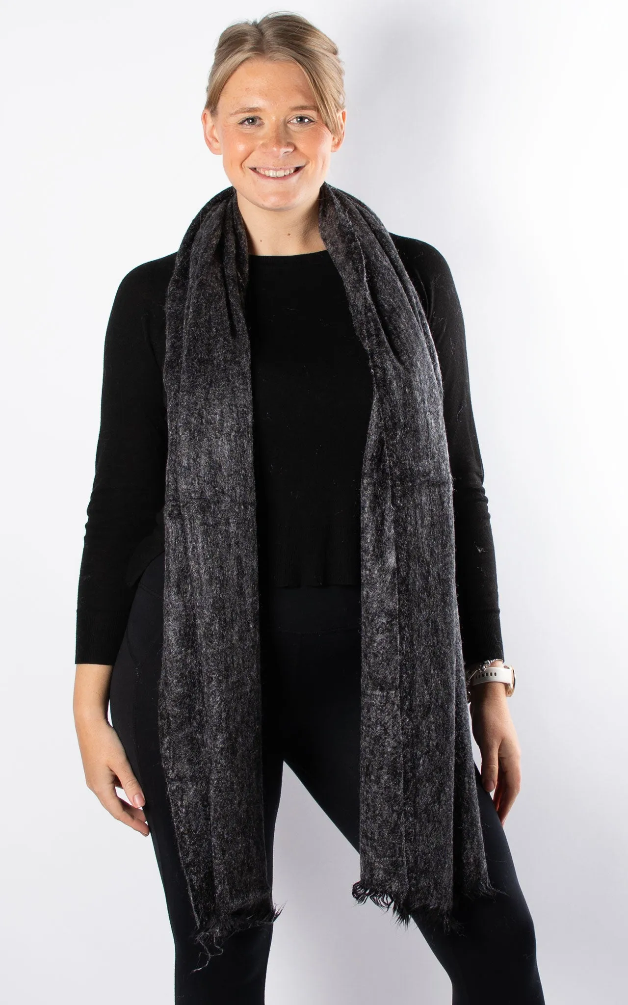 Frayed Edge Scarf | Black