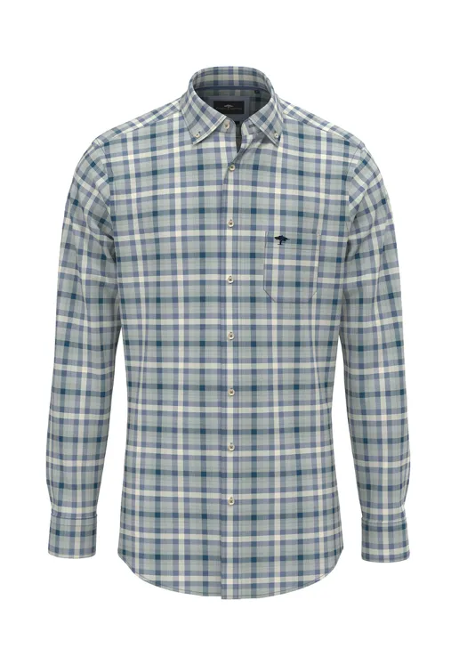 FYNCH HATTON® Vichy Check Shirt/Cloud Blue - New AW24