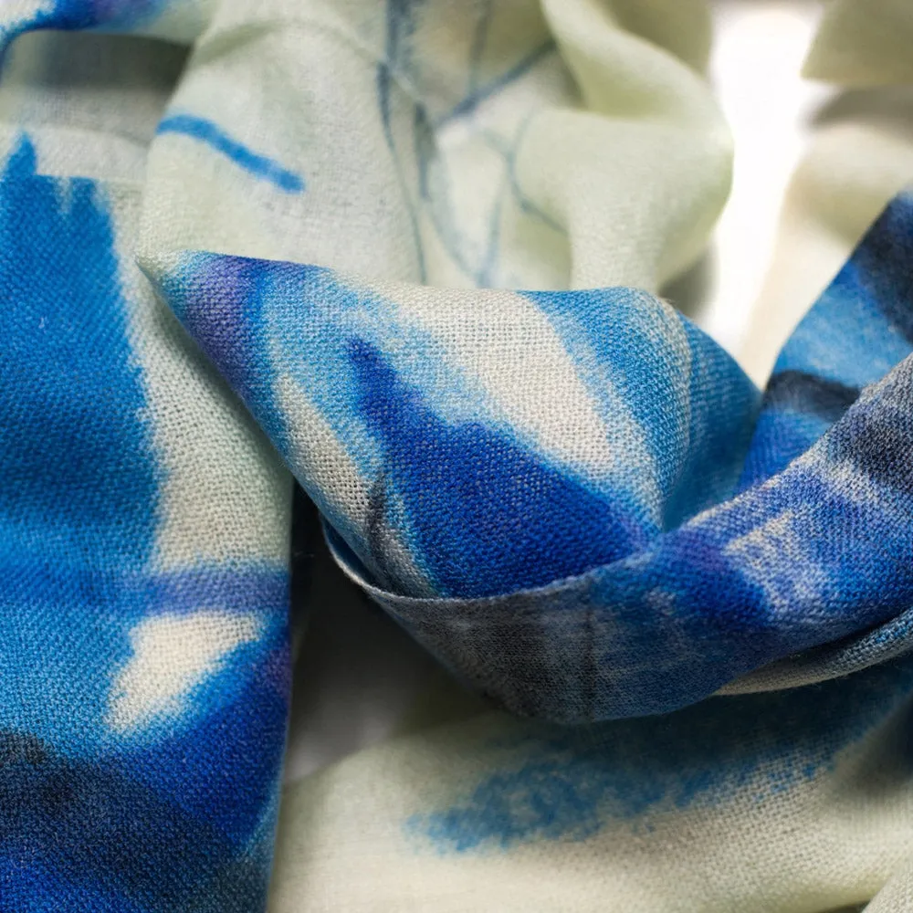 Galway Crystal Fashion Atlantic Blue Merino Scarf