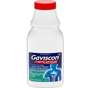 Gaviscon Extra Strength Liquid Antacid Cool Mint Flavor 12 oz