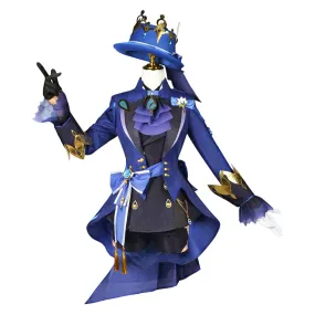 Genshin Impact Furina de Fontain Women Blue Suit Party Carnival Halloween Cosplay Costume