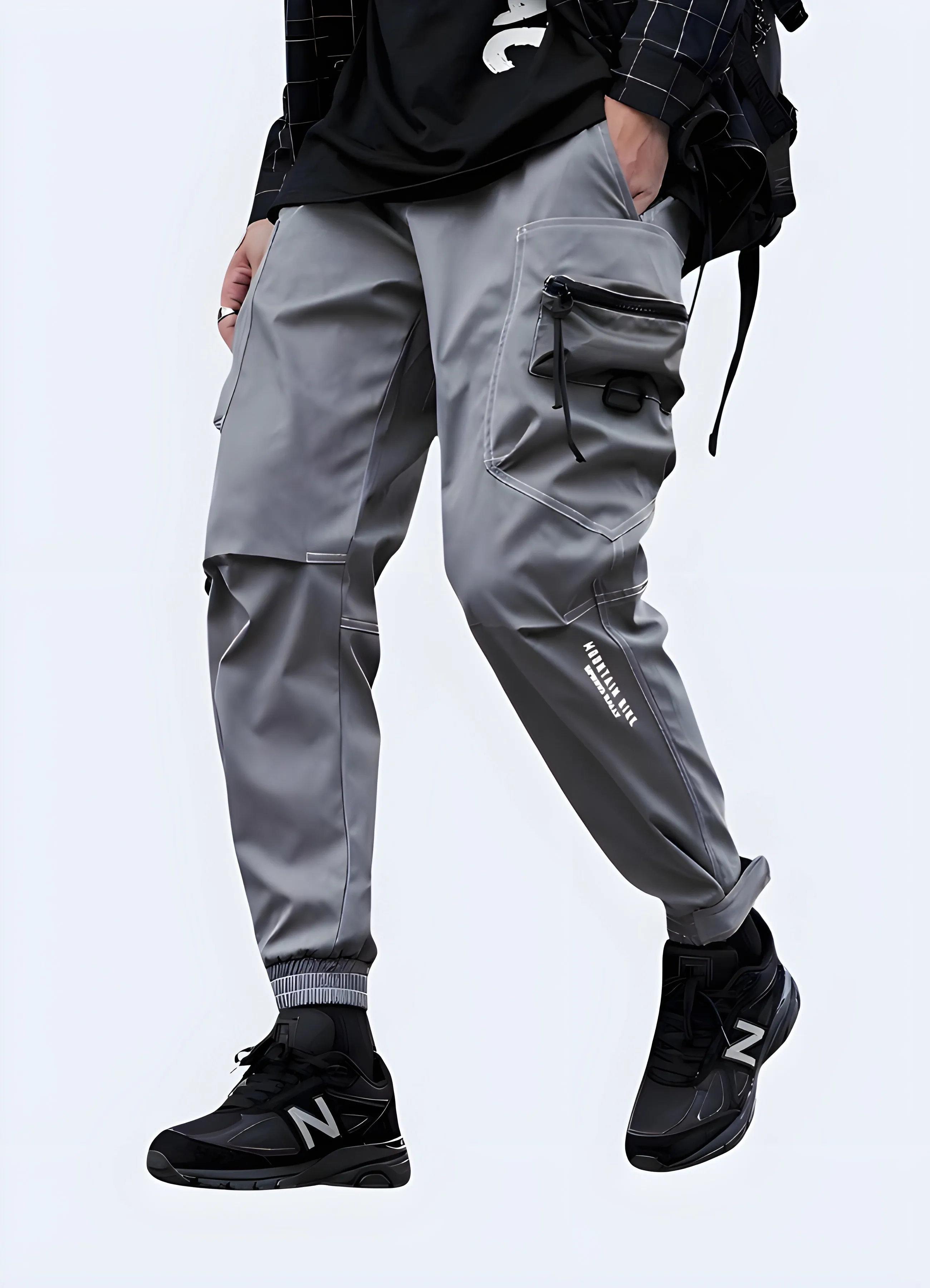 Grey Skinny Cargo Pants