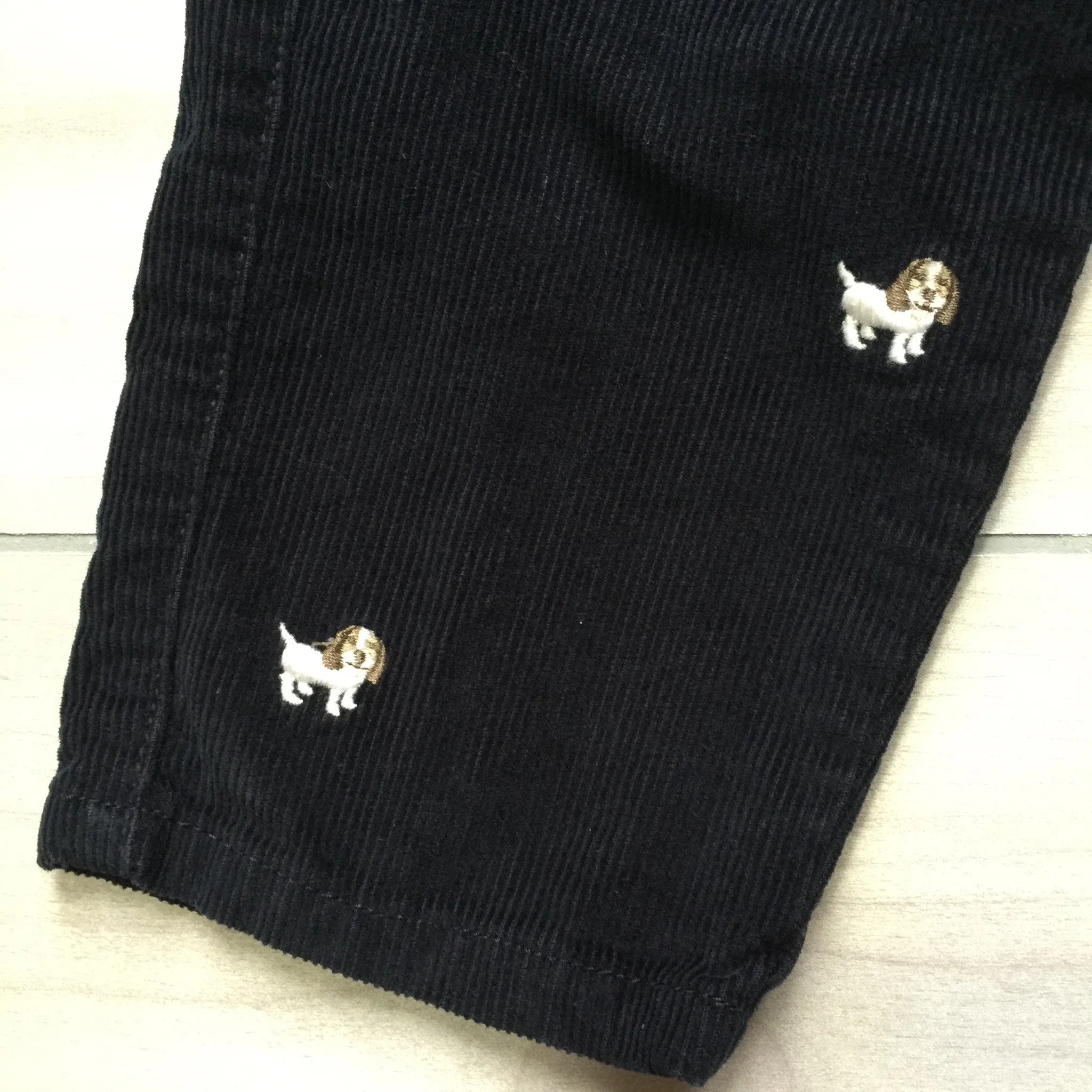 Gymboree Navy Dog Embroidered Corduroy Pants