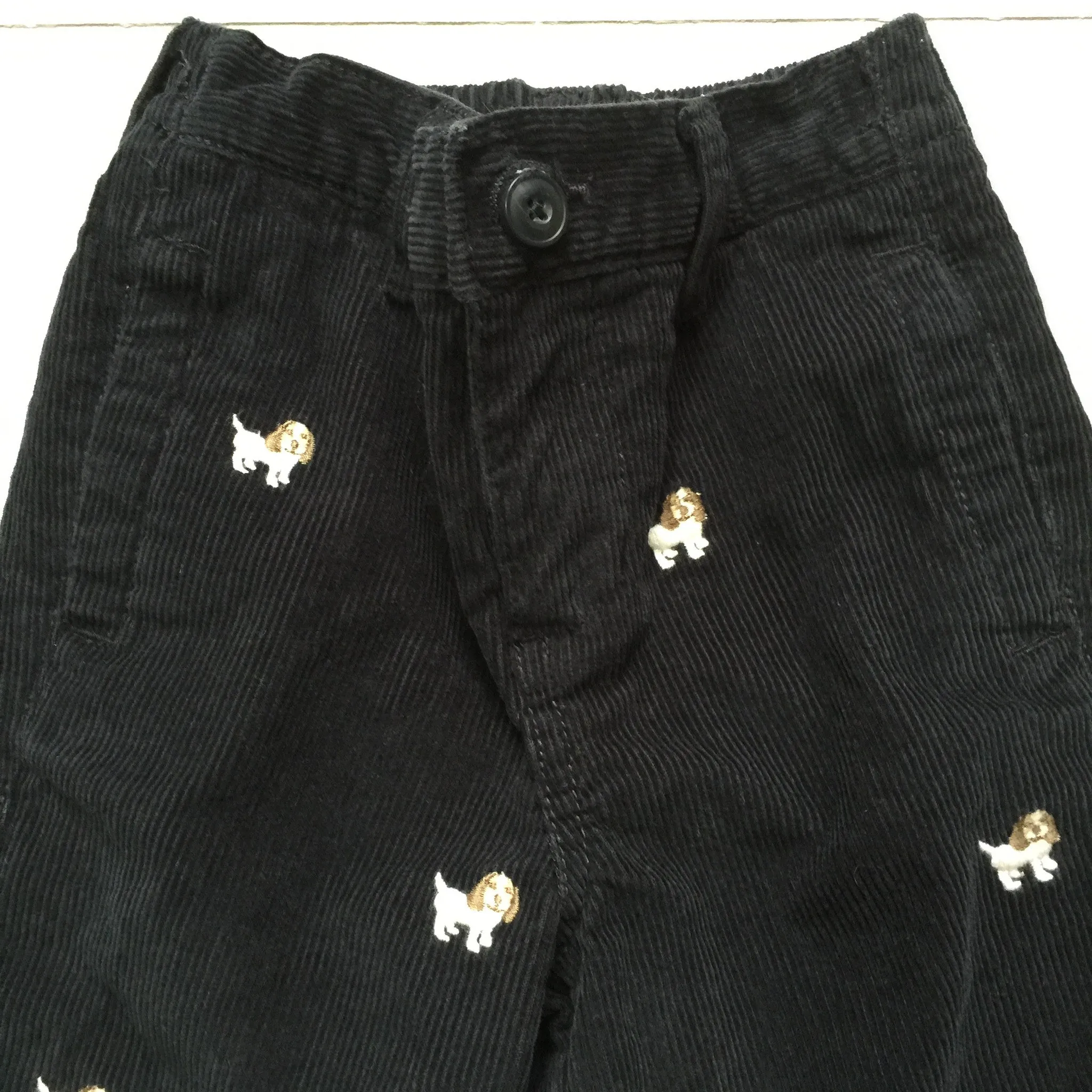 Gymboree Navy Dog Embroidered Corduroy Pants