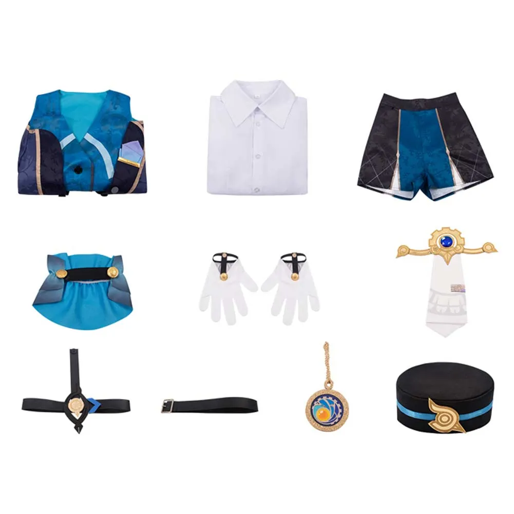 Honkai: Star Rail Mikhail Char Legwork Blue Outfit Party Carnival Halloween Cosplay Costume