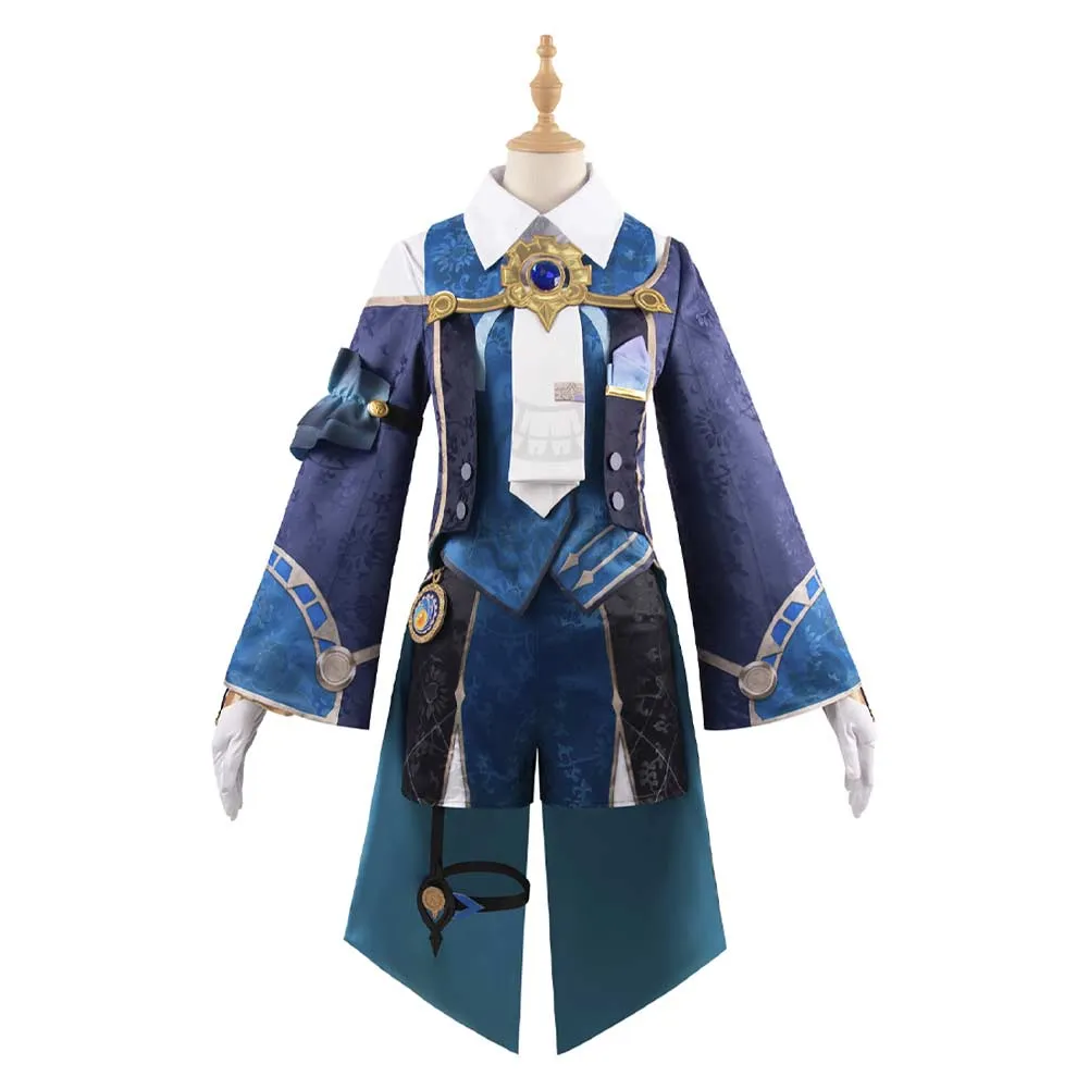 Honkai: Star Rail Mikhail Char Legwork Blue Outfit Party Carnival Halloween Cosplay Costume