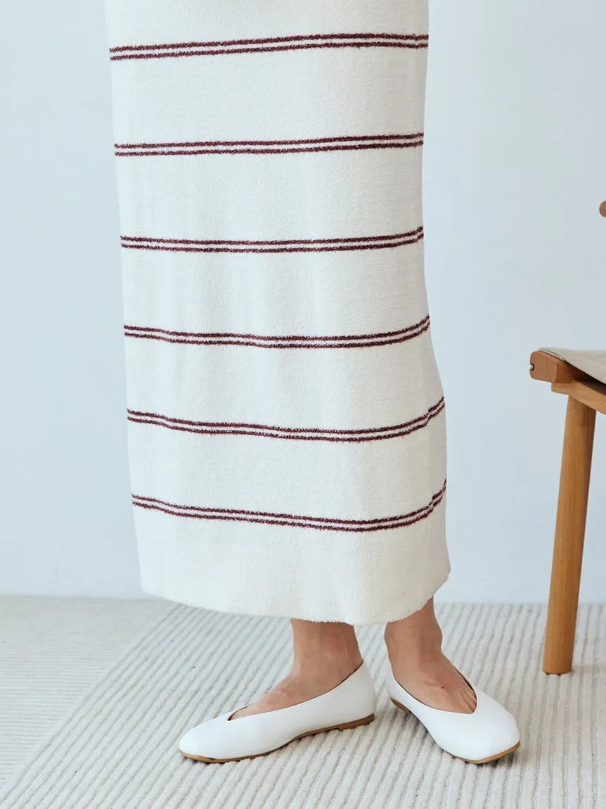 Hot Smoothie Border  Striped Lounge Sleep Dress