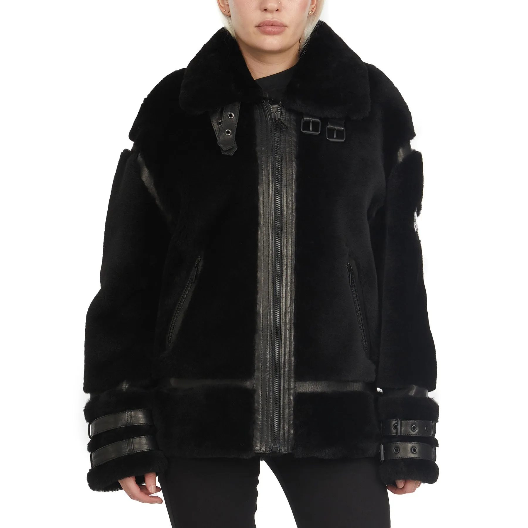 Jenny Women's Front Zip Shearling Jacket