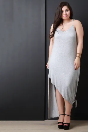 Jersey Knit Tie Hem Scoop Neck Maxi Dress