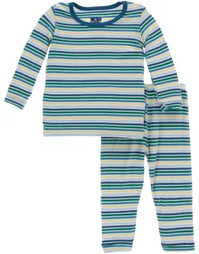 KicKee Pants Boy Perth Stripe Long Sleeve 2pc Pajama Set