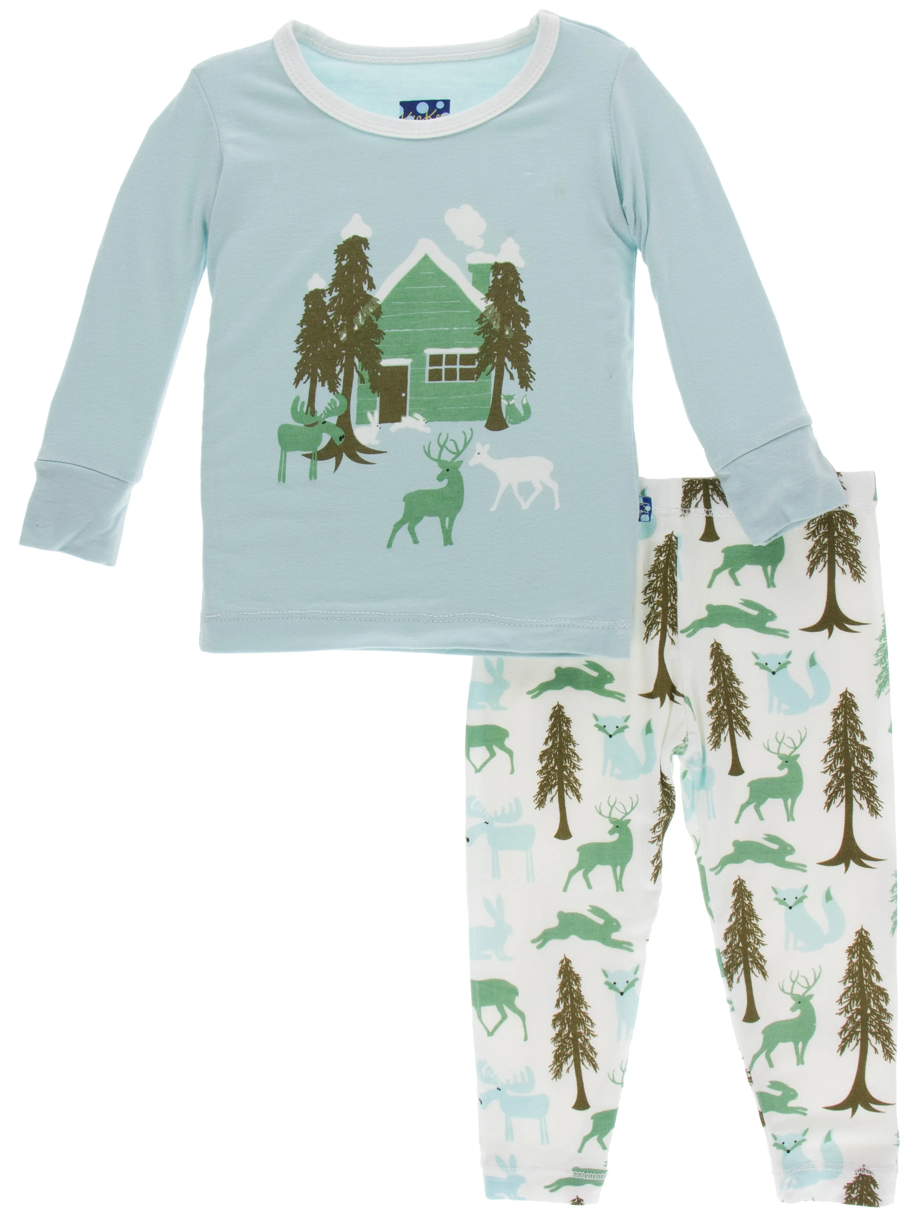 KicKee Pants Natural Woodland Cabin L/S Pajama Set