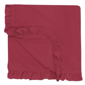 KicKee Pants Solid Wild Strawberry Ruffle Toddler Blanket