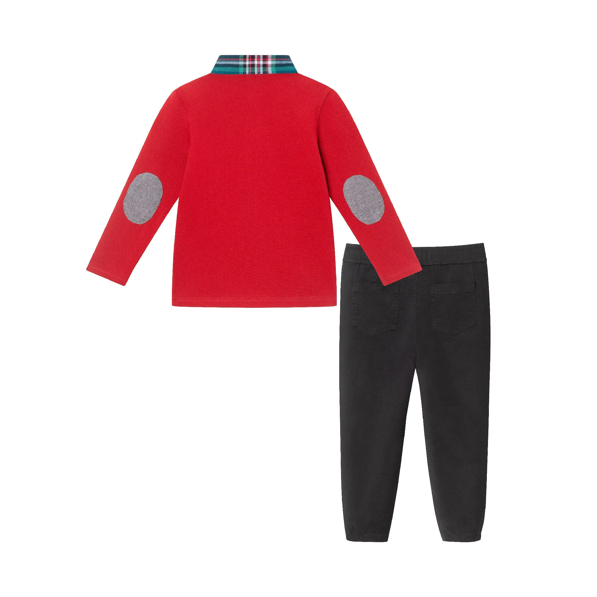 Kids Red Holiday Polo Set