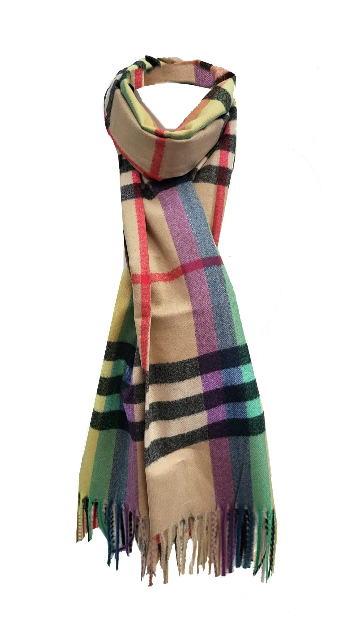 KIRI RMD221001 SS23 RAINBOW STAR CHECK SCARF