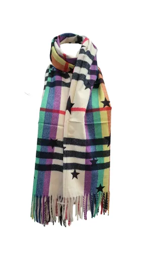 KIRI RMD221001 SS23 RAINBOW STAR CHECK SCARF