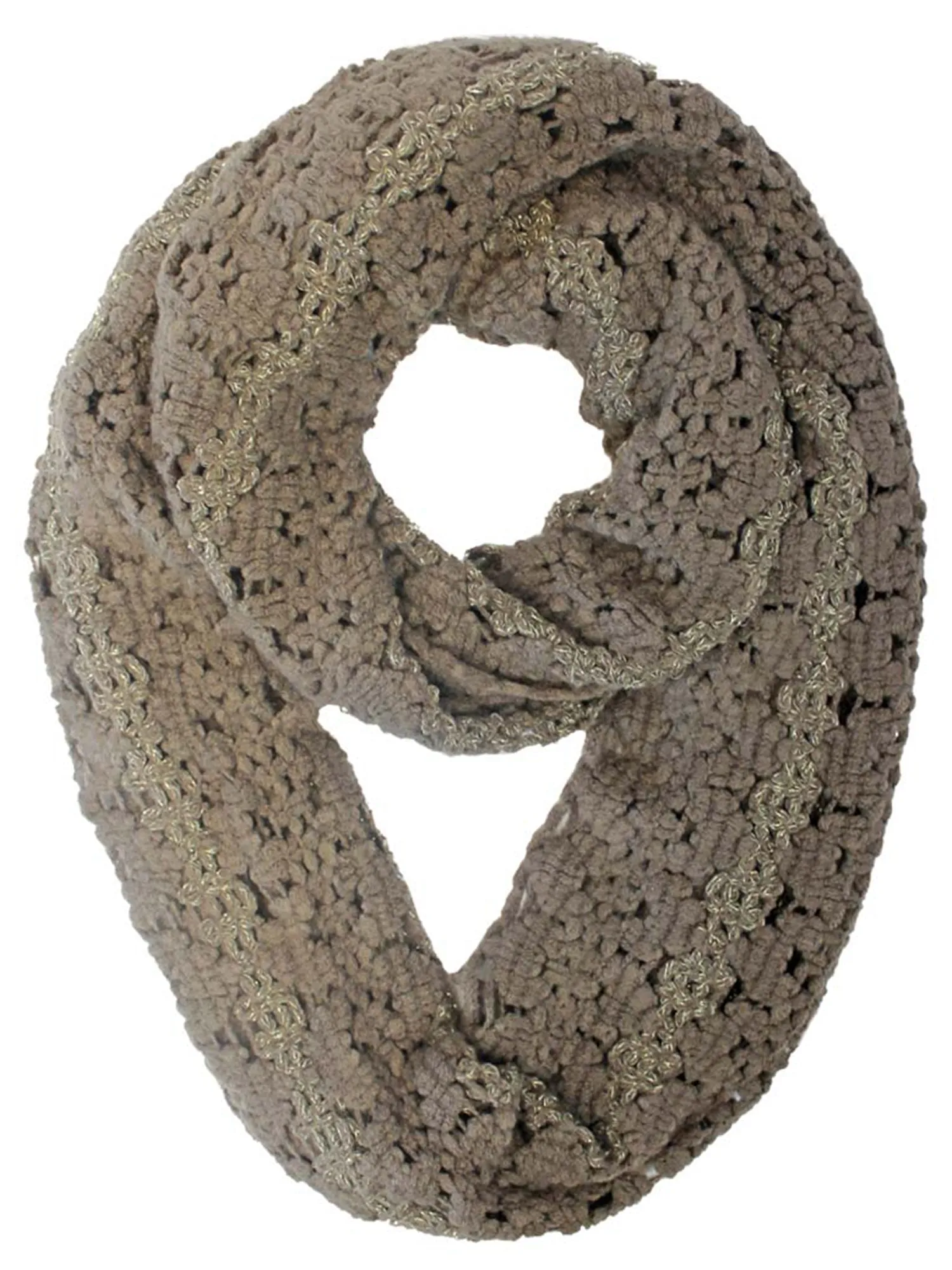 Knit Infinity Scarf With Metallic Accent