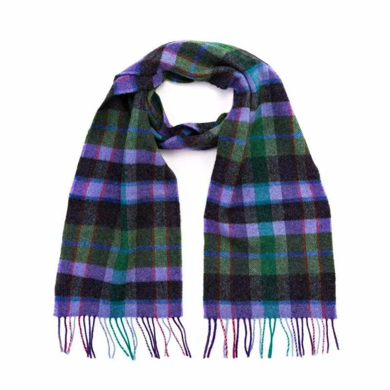 Lambswool Scarf - Purple, Green,Red and Blue Check - John Hanly