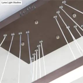 LED Multi-Layer Acrylic Bedroom Chandelier - Minimalist Suspension Pendant in Coffee with 1/2/3-Light Options