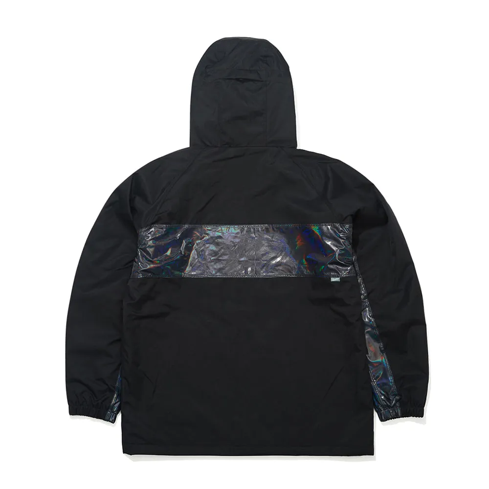 LINE BLOCK HOODED JACKET BLACK