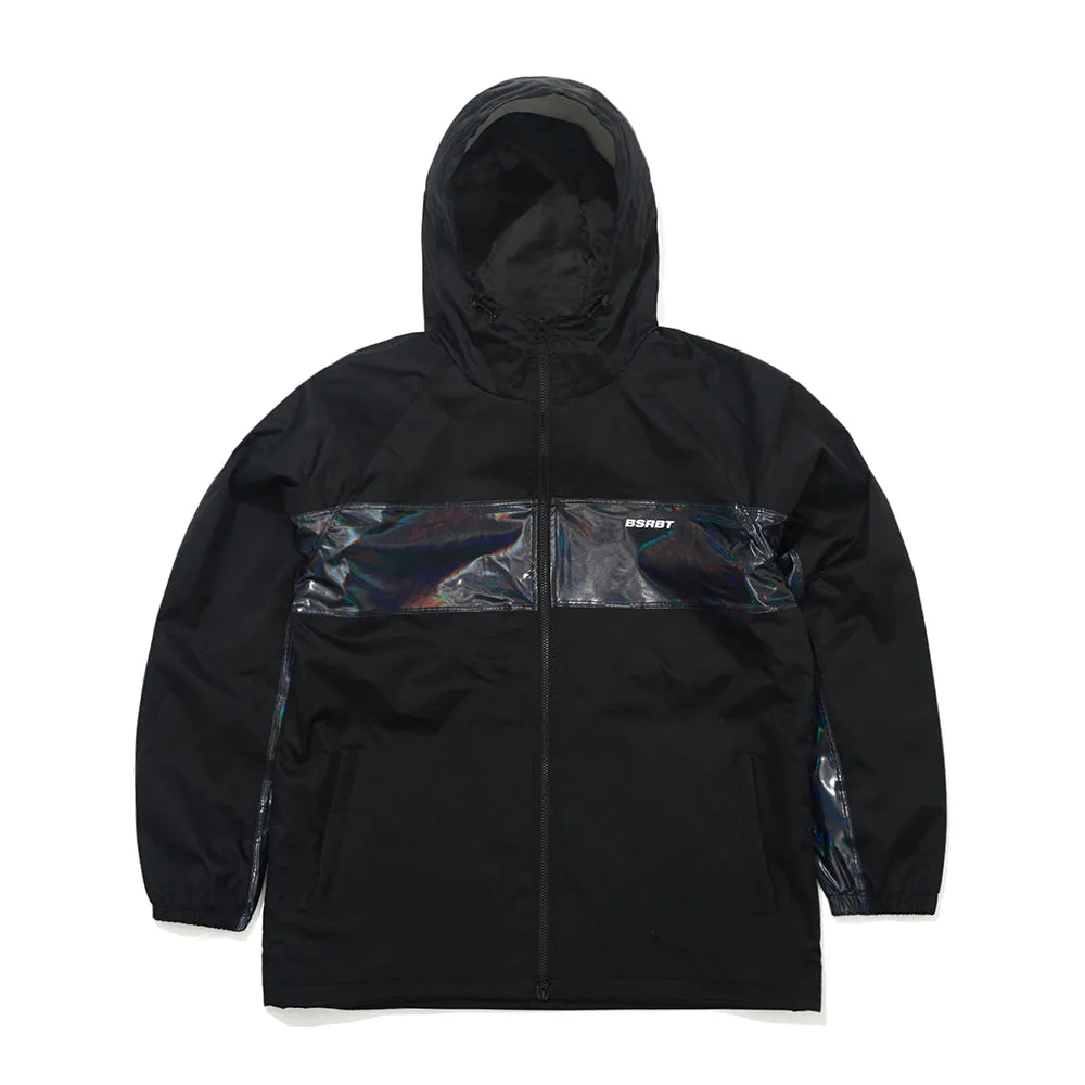 LINE BLOCK HOODED JACKET BLACK