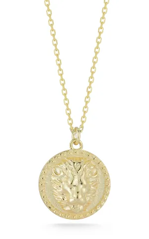 Lion Head Medallion Necklace