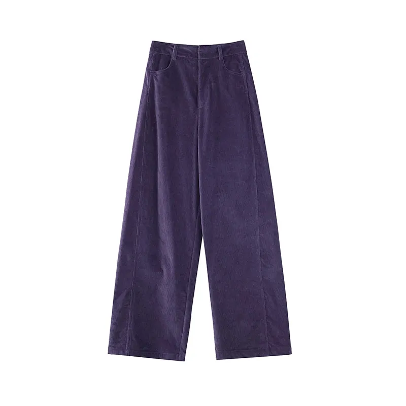 Loose Straight-Leg Corduroy Pants