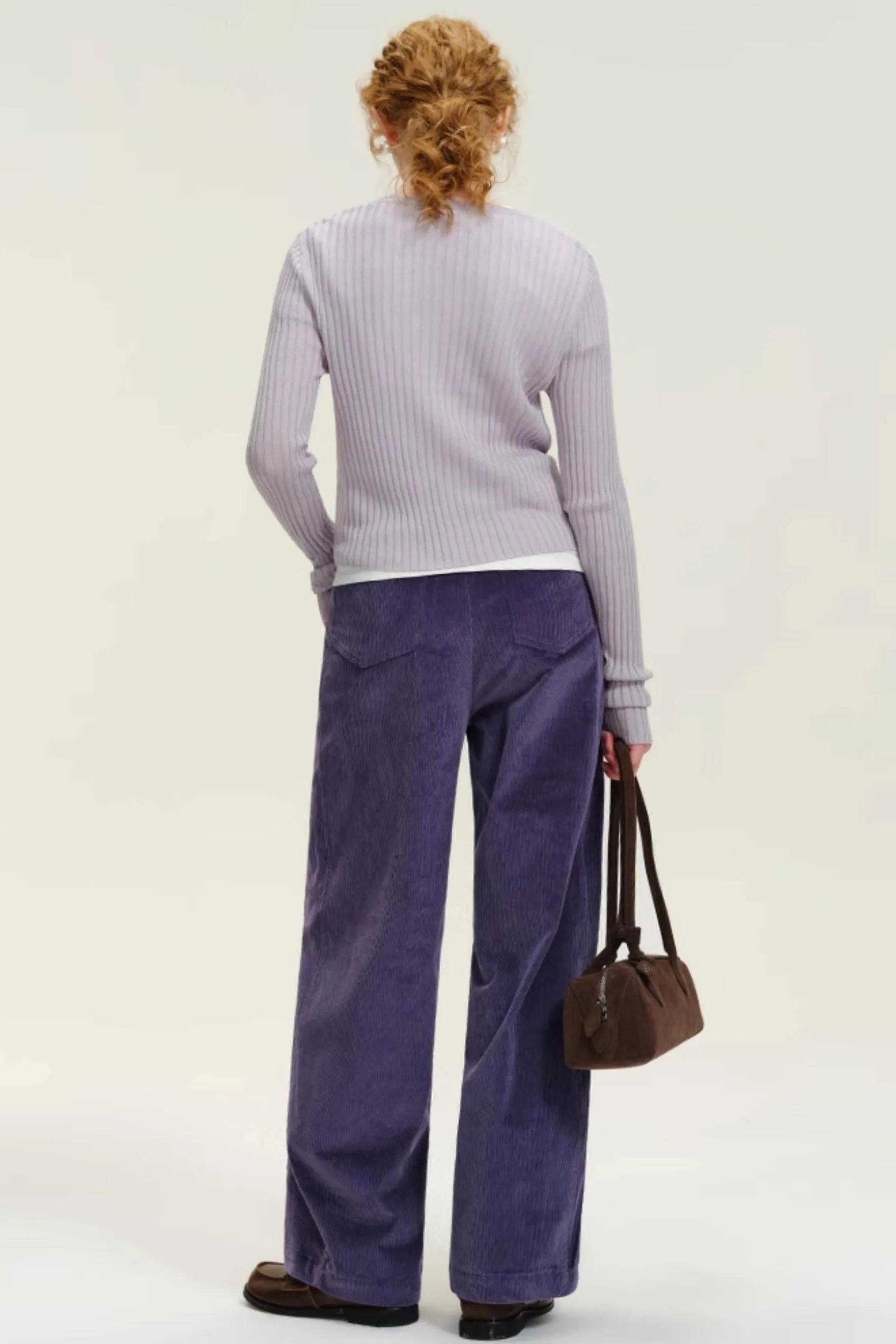 Loose Straight-Leg Corduroy Pants