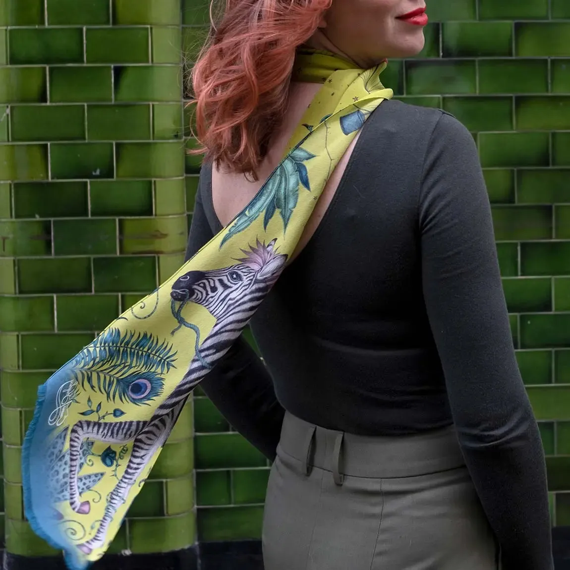 Lost World Silk Skinny Scarf