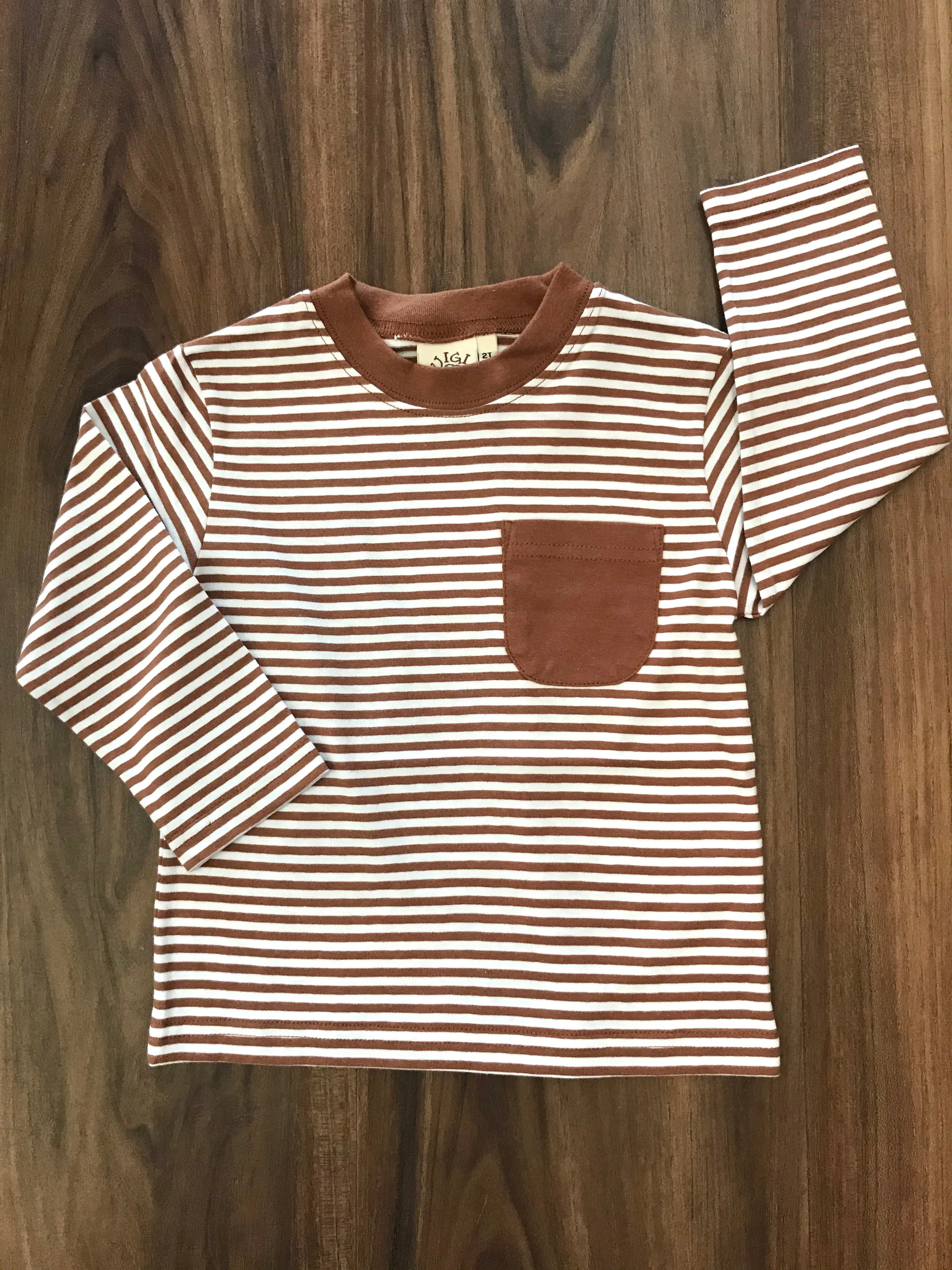 L/S Stripe Tee w/Pocket Luigi Kids