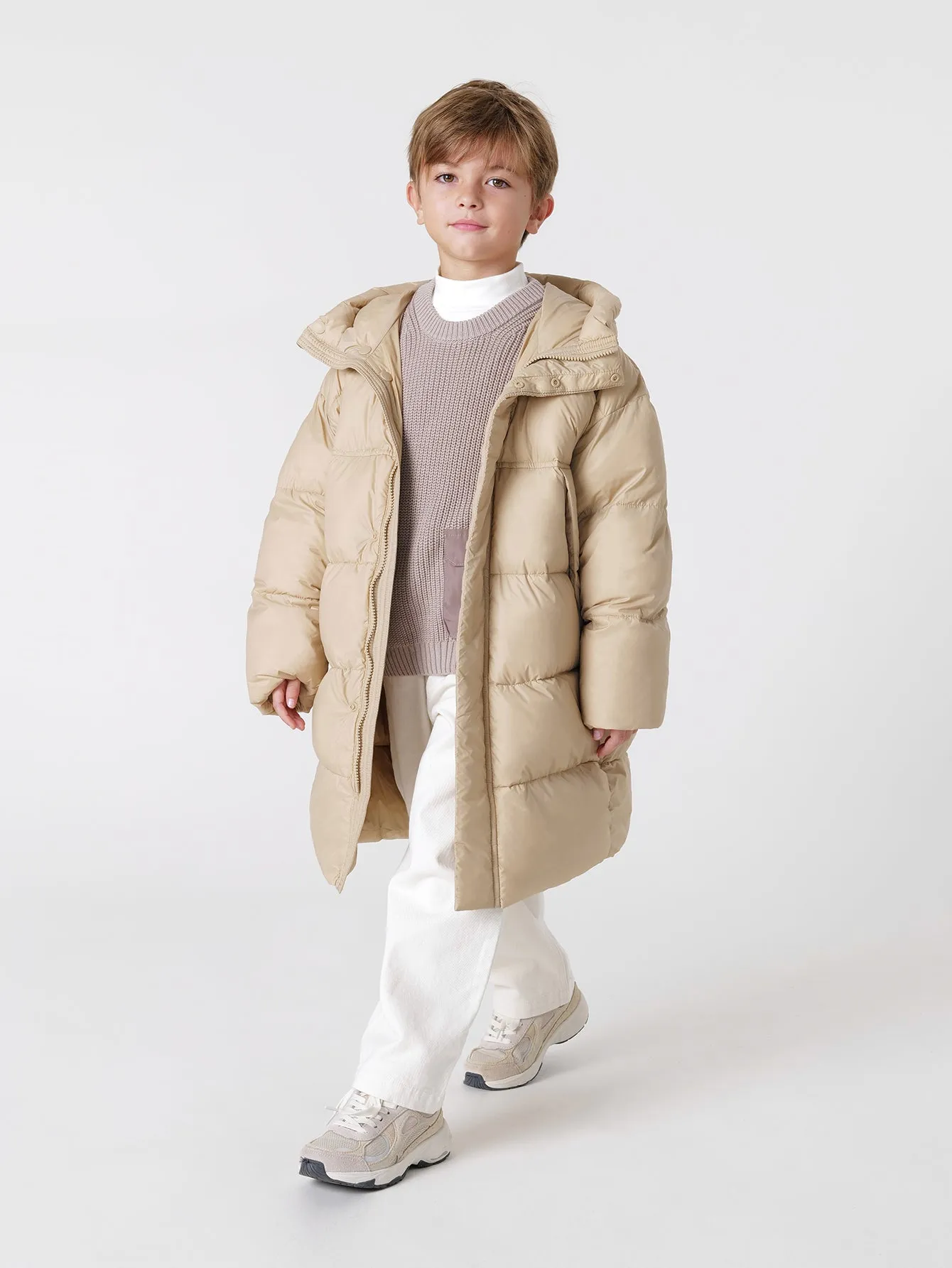 MARC & JANIE Boys Ultralight Hooded Down Long Coat 231518