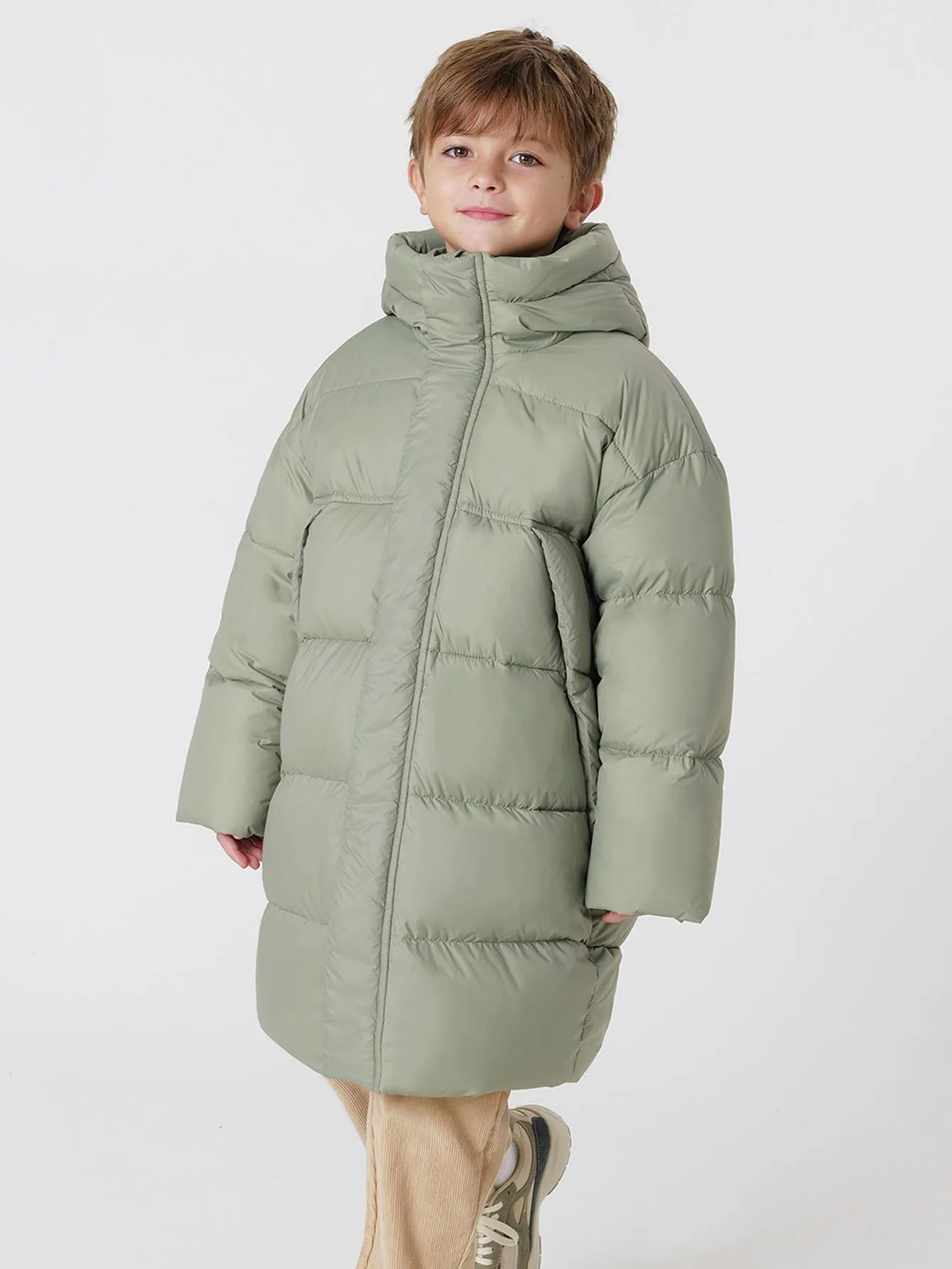 MARC & JANIE Boys Ultralight Hooded Down Long Coat 231518