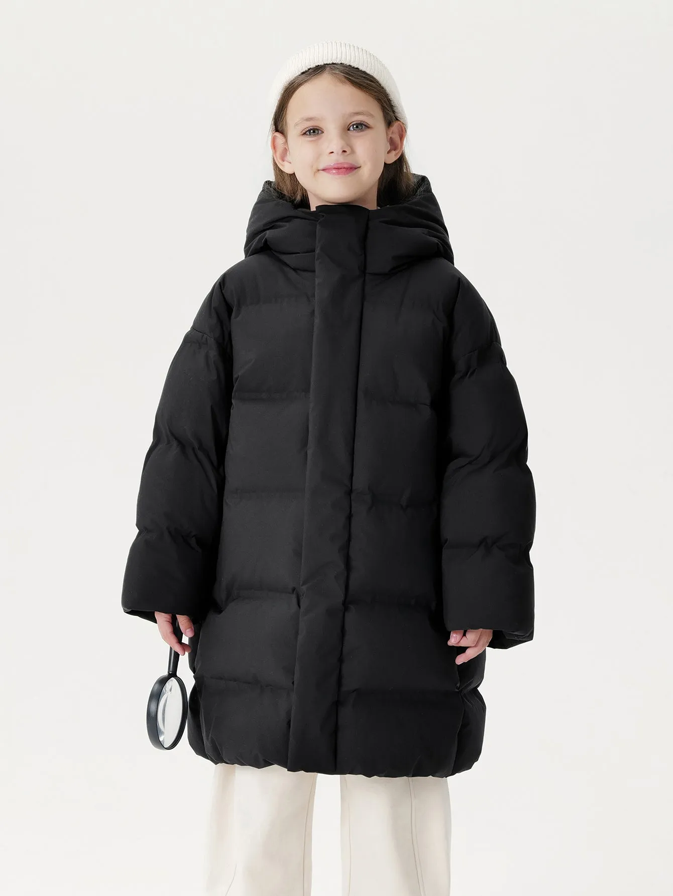 MARC & JANIE Boys Ultralight Seamless Hooded Down Long Coat 241566