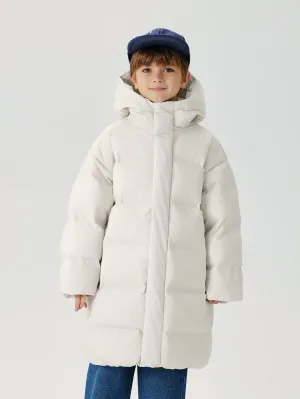 MARC & JANIE Boys Ultralight Seamless Hooded Down Long Coat 241566