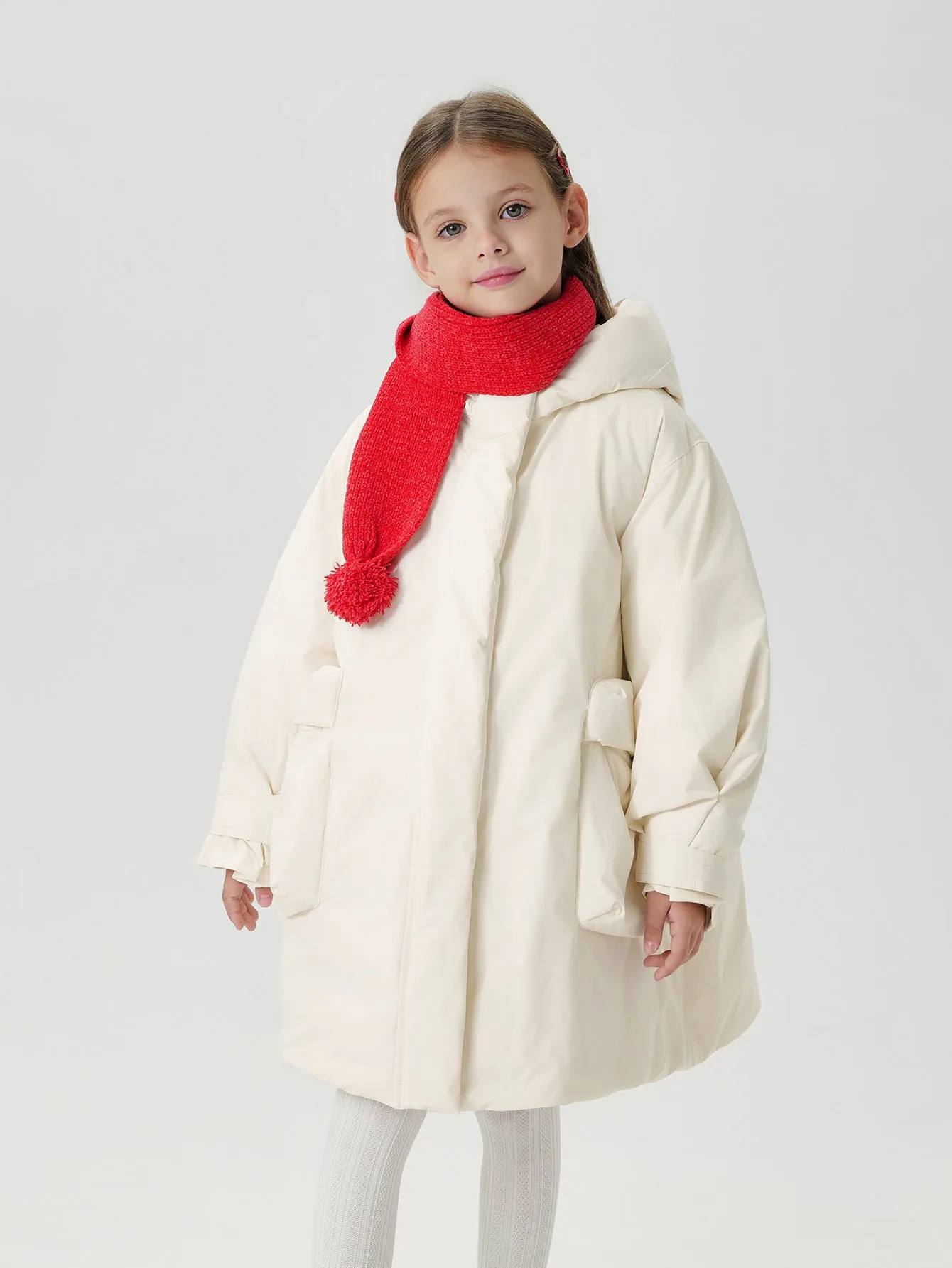 MARC & JANIE Girls UltraLight Long Hooded Loose Down Coat 241600