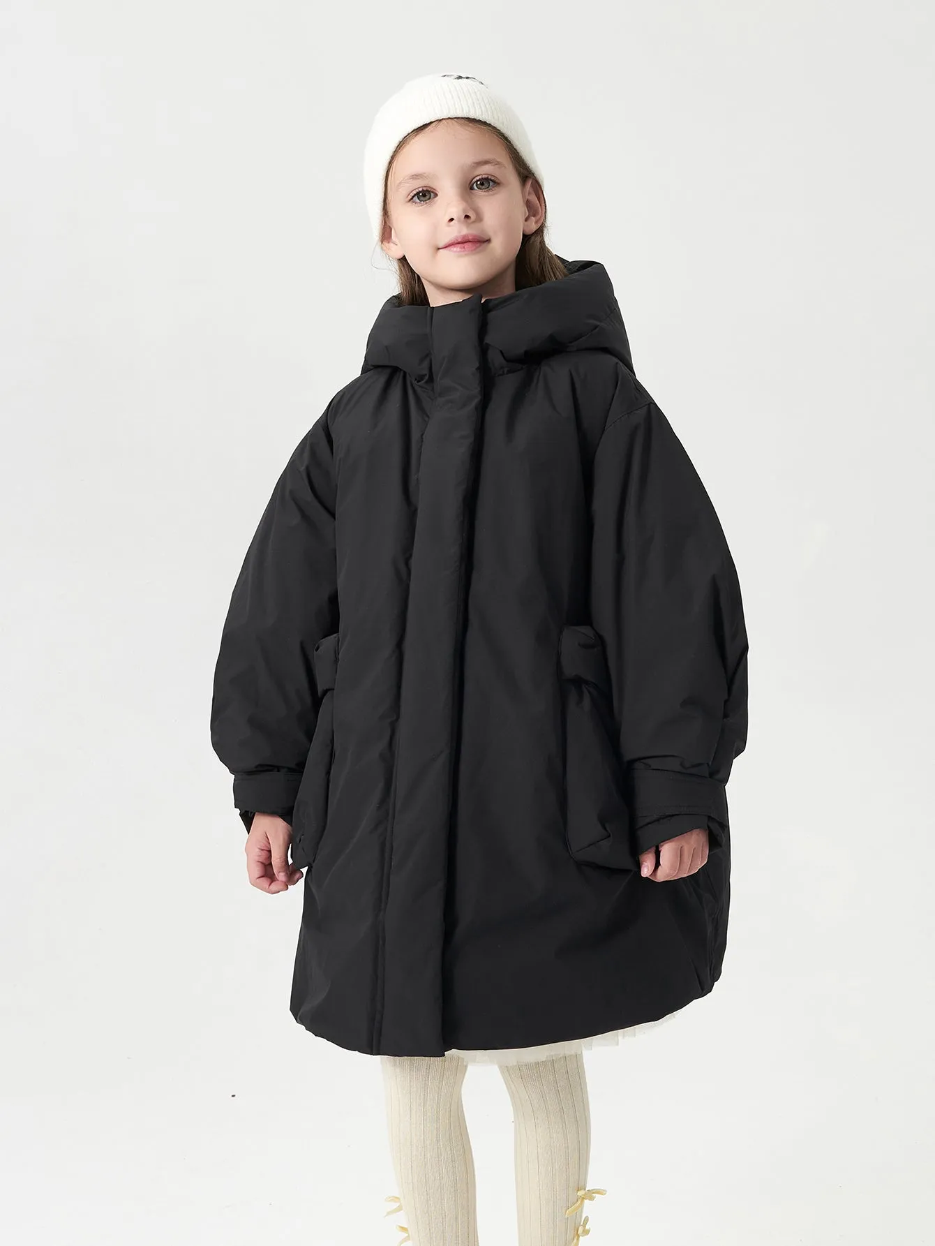 MARC & JANIE Girls UltraLight Long Hooded Loose Down Coat 241600