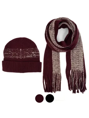 Men's Acrylic Knit Scarf and Hat Set