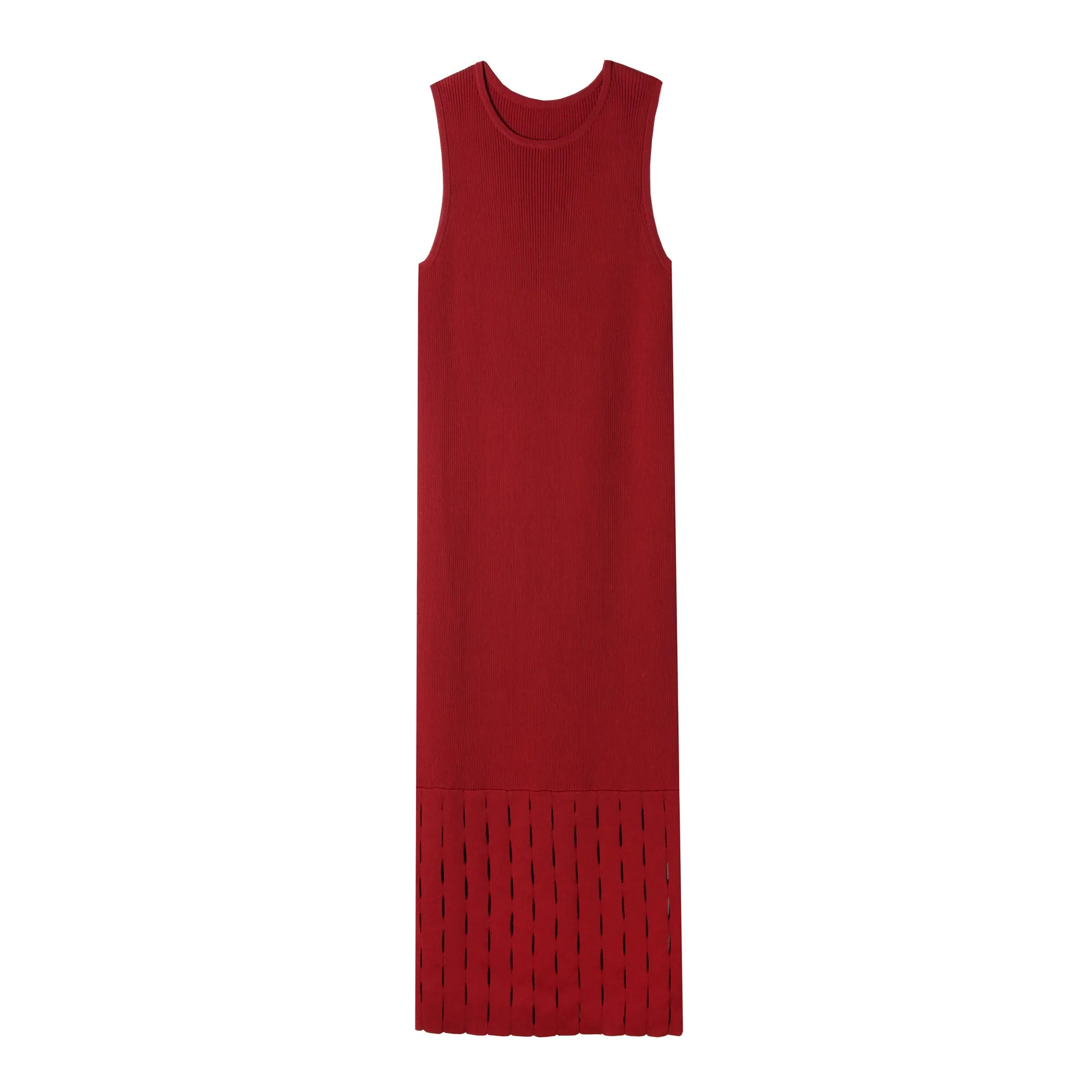 Mesh Hem Tank Dress - Brick