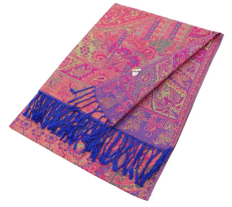 Metallic Paisley Pashmina Shawls 085