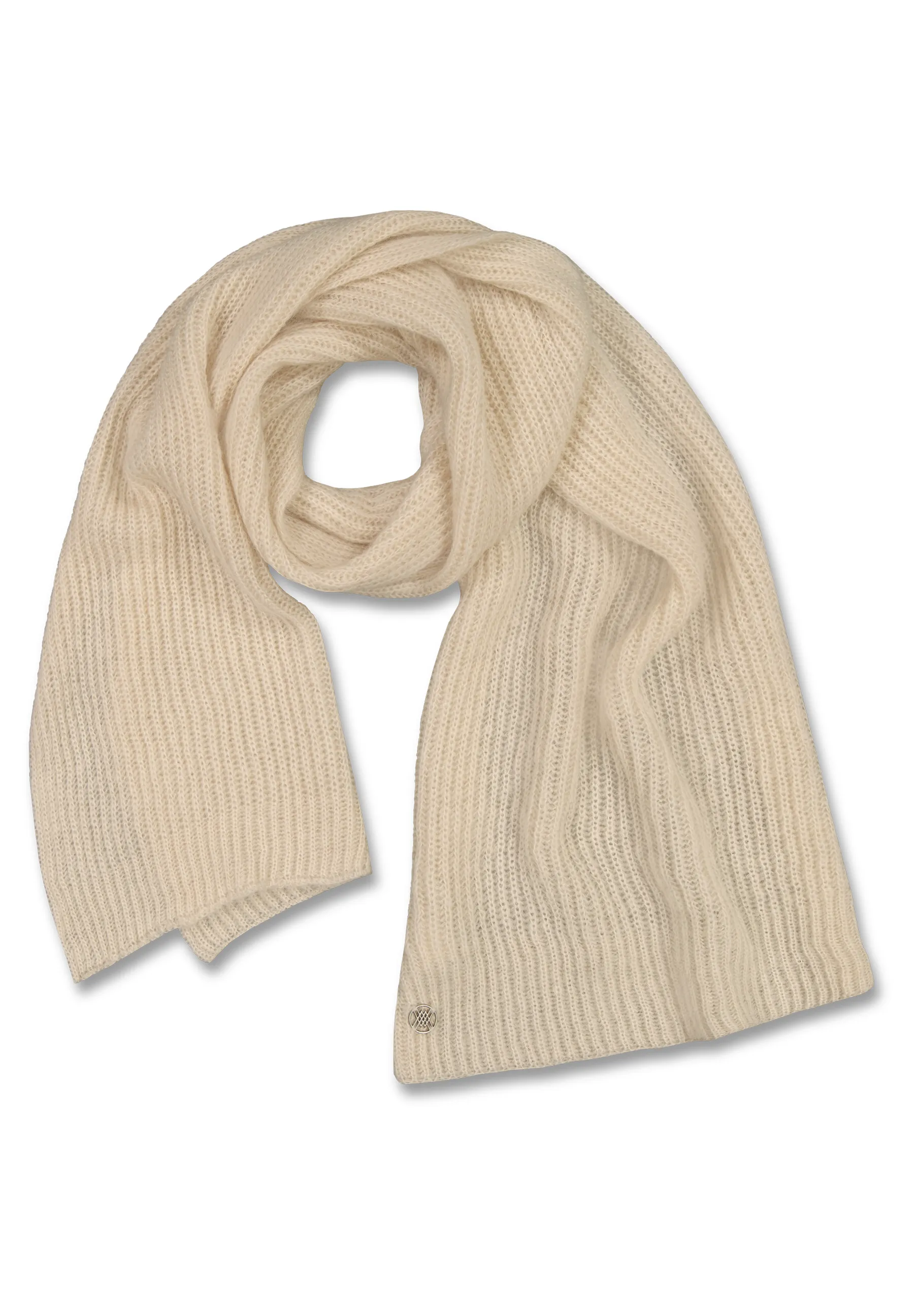 MILLER RIBBED SCARF - Light ecru