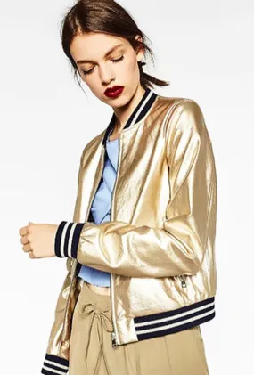 MISTY - METALLIC BASEBALL JACKET