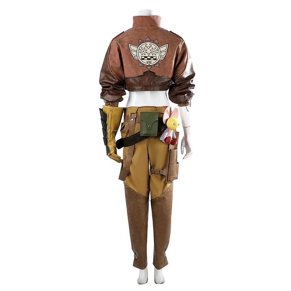 Monster Hunter Wilds Gemma Women Brown Outfit Carnival Halloween Cosplay Costume