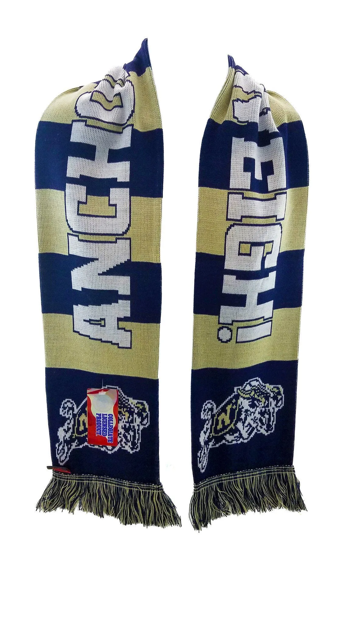 NAVY SCARF - Blue and Gold Bars