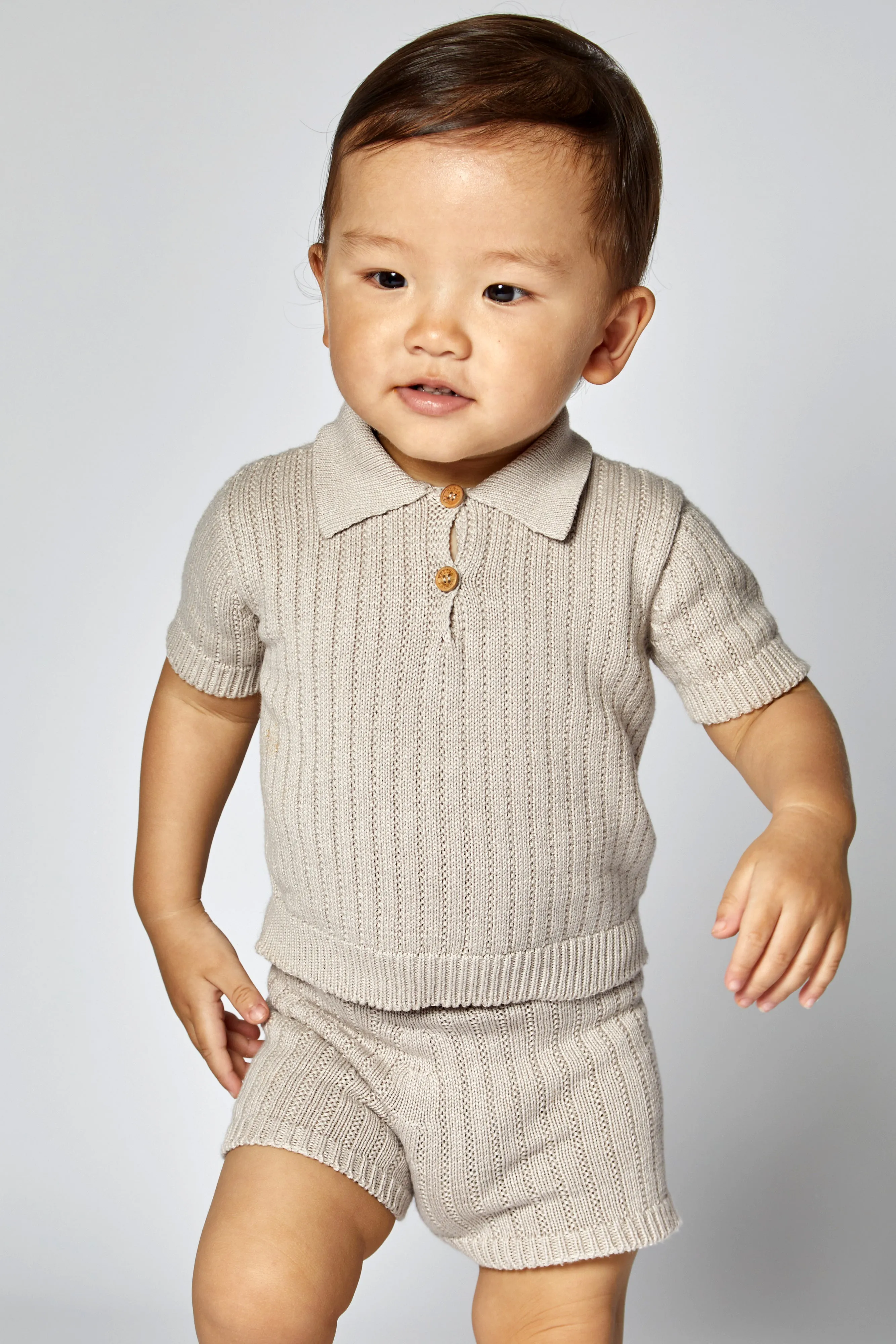 NC Taupe Knit Polo Outfit