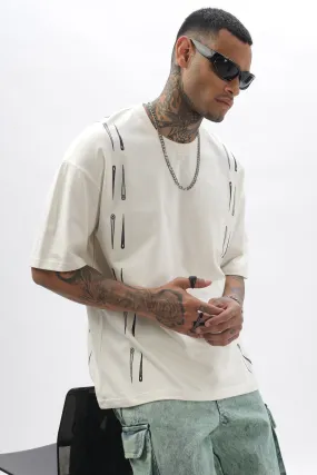 NeedleFlow Cream Dropshoulder Tee