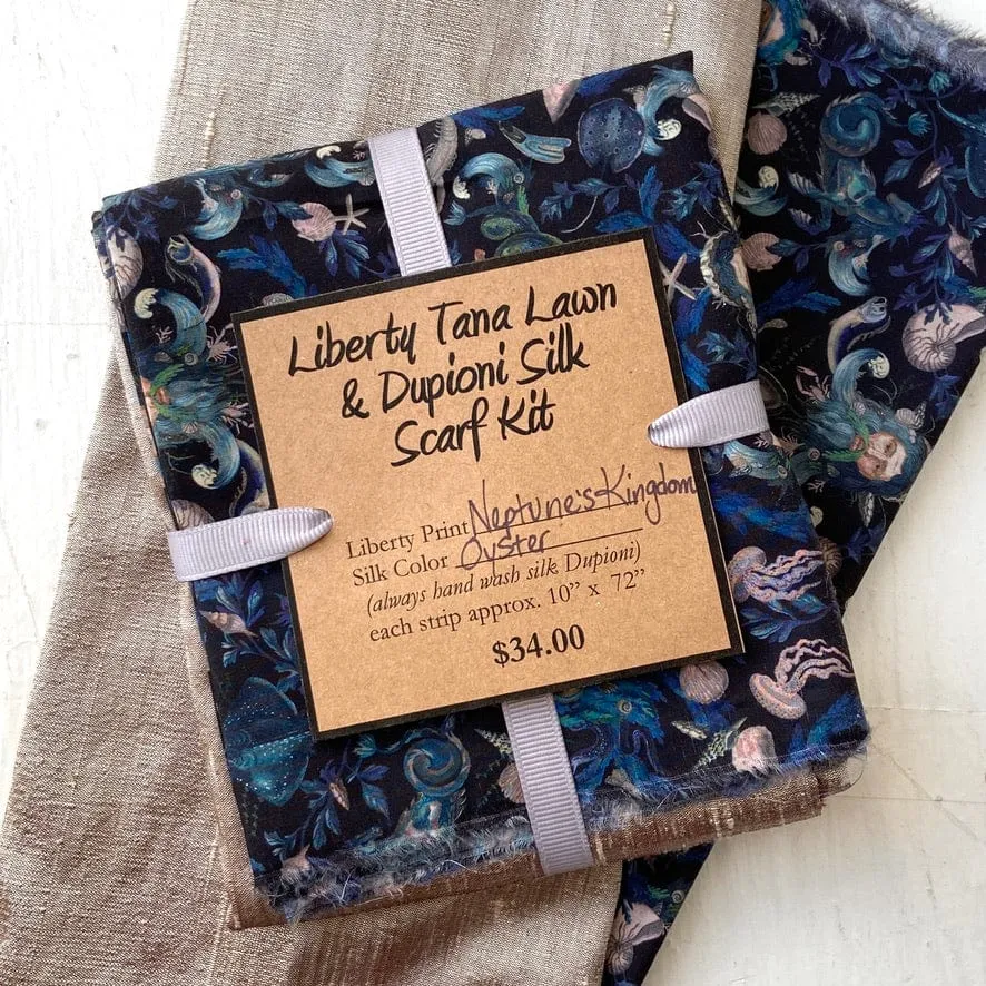 Neptune's Kingdom & Oyster - Liberty and Silk Scarf Kit 2024