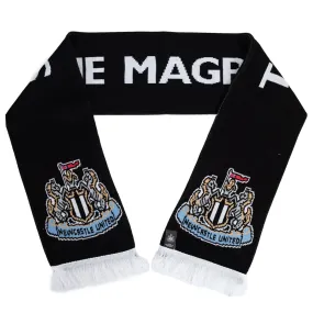 Newcastle United FC Magpies Scarf - Black Reversible Jacquard Knit