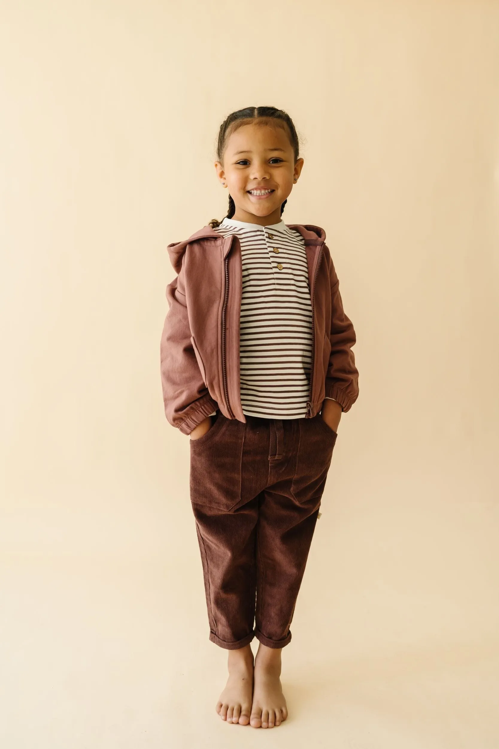 Organic Tee and Corduroy Pant Set | Plum