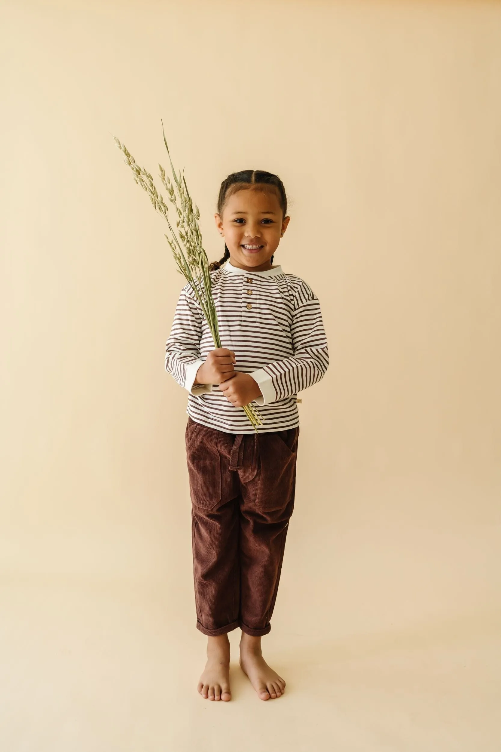 Organic Tee and Corduroy Pant Set | Plum